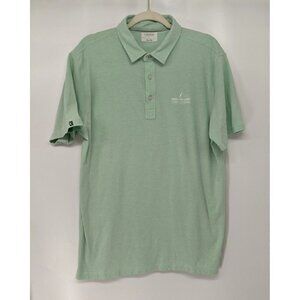 Linksoul John Ashworth Polo Shirt Men's Sz Large Green Logo Golf Short Sleeve